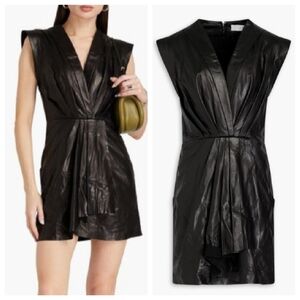 NWT IRO Maya Pleated Leather Dress